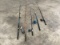 Five fishing poles