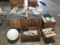 Pallet of ten boxes of whit globes, three versaflood luminaires Five luminaire covers, reflectors an