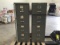 Two steel age metal four drawer file cabinets
