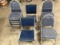 Thirteen assorted blue lobby chairs
