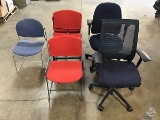 Ten assorted office chairs