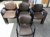 Sixteen brown lobby chairs