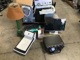 Pallet of hp printers, office supplies, toshiba dynadocks and keyboards