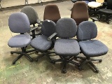 Seven assorted office chairs