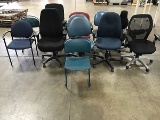 Eleven assorted office chairs