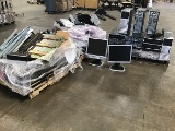 40 PC’s no hard drives, 18 monitors, 32 ups battery cases 3 network switches, 1hp server, various se