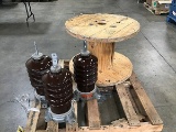 Three electrical station arresters with empty Locascio Cable End Table