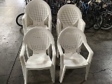 18 white patio chairs