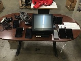 Seven Poynt smart terminals with barcode scanners, toshiba monitor Power cords, three apple computer