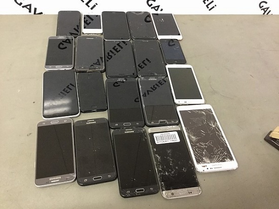 10 Samsung 10 IPhones some damage Possibly locked, no chargers,