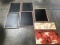 Five mini chalk boards with two paintings
