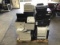 Pallet of printers, fax machines, monitor stands