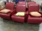 Five red color single couches