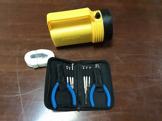 Fllashlight, small tool kit