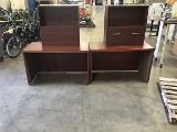 Two small desks with two small wood one drawer stands