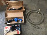 Three gas pump nozzles with hose