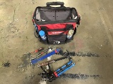 Husky brand tool bag with various tools