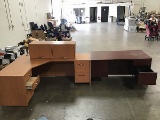 Two office desks with hutch