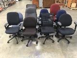 Eleven office chairs