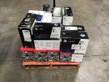 Pallet of assorted hp laser jet toners with officejet toners