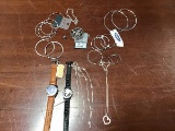 Earrings with sale tags, Michael Kors watch Watch, earring, two necklaces