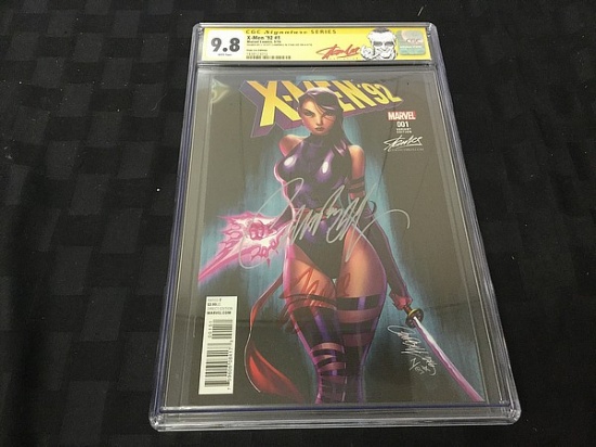 CGC certified signature series XMEN 92 number one Signed by j Scott campbell and stan lee