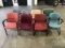 Eight assorted lobby chairs