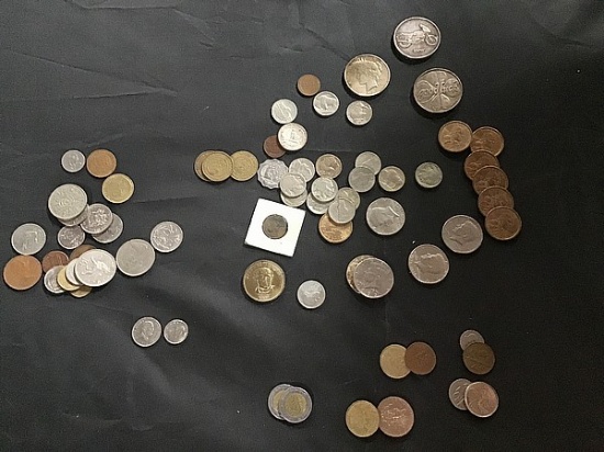 Miscellaneous foreign coins, US coins