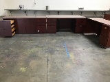 Office desk with two side desks