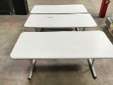 Three folding tables