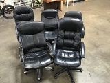 Five office chairs