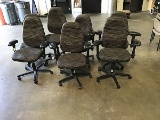 seven office chairs