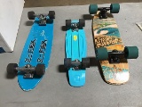 Three skateboards