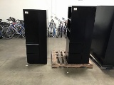 Two black metal cabinets