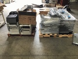 Pallet of hp servers with pallet of printers