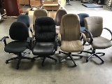 Eight assorted office chairs