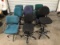 Nine assorted office chairs
