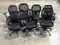 7 black office chairs