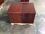 Two wood filing cabinets