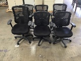 6 black office chairs