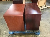 Two 2 drawer wood cabinets