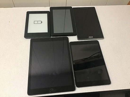 Tablets Possibly locked, no charger iPad A1455 A1474, kindle, ASUS