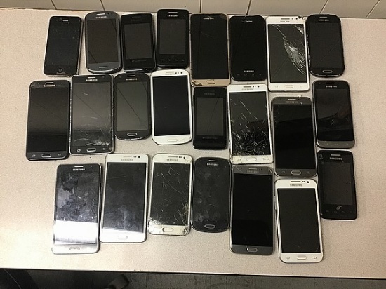 Cellphones, possibly locked, no chargers, some damage Samsung, iPhone