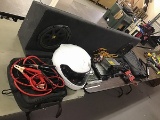 Helmet, speakers, car stereo, floor mats, jumpers