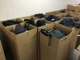 8 boxes clothes, backpack, purse