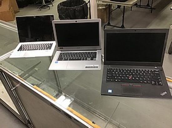 Laptop computer, possibly locked, no chargers HP, Lenovo, acer