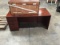 Wood office desk with hutch