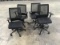 4 black office chairs