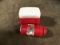 Igloo red cooler, Ozark Trail sleeping bag