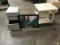 Three drawer wood file cabinet, picture frame, mini desk